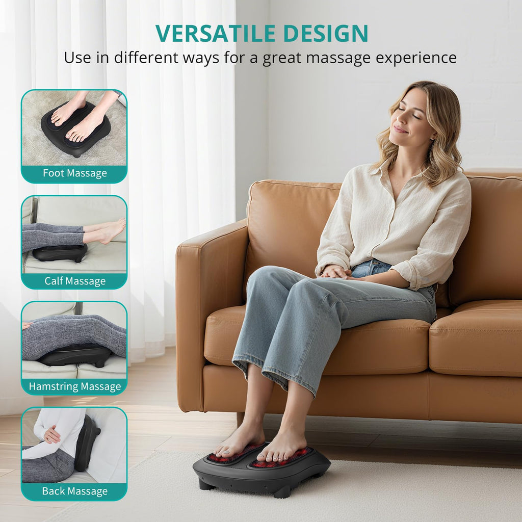 Nekteck Foot Massager with Heat – Shiatsu Kneading

