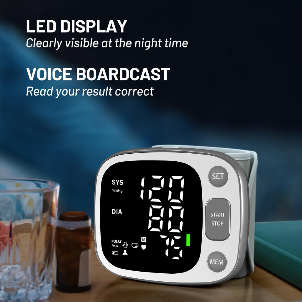 Wrist Blood Pressure Monitor by Oklar with Led Display

