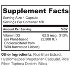 NATURELO Vitamin D3 2500 IU from Lichen for Immunity

