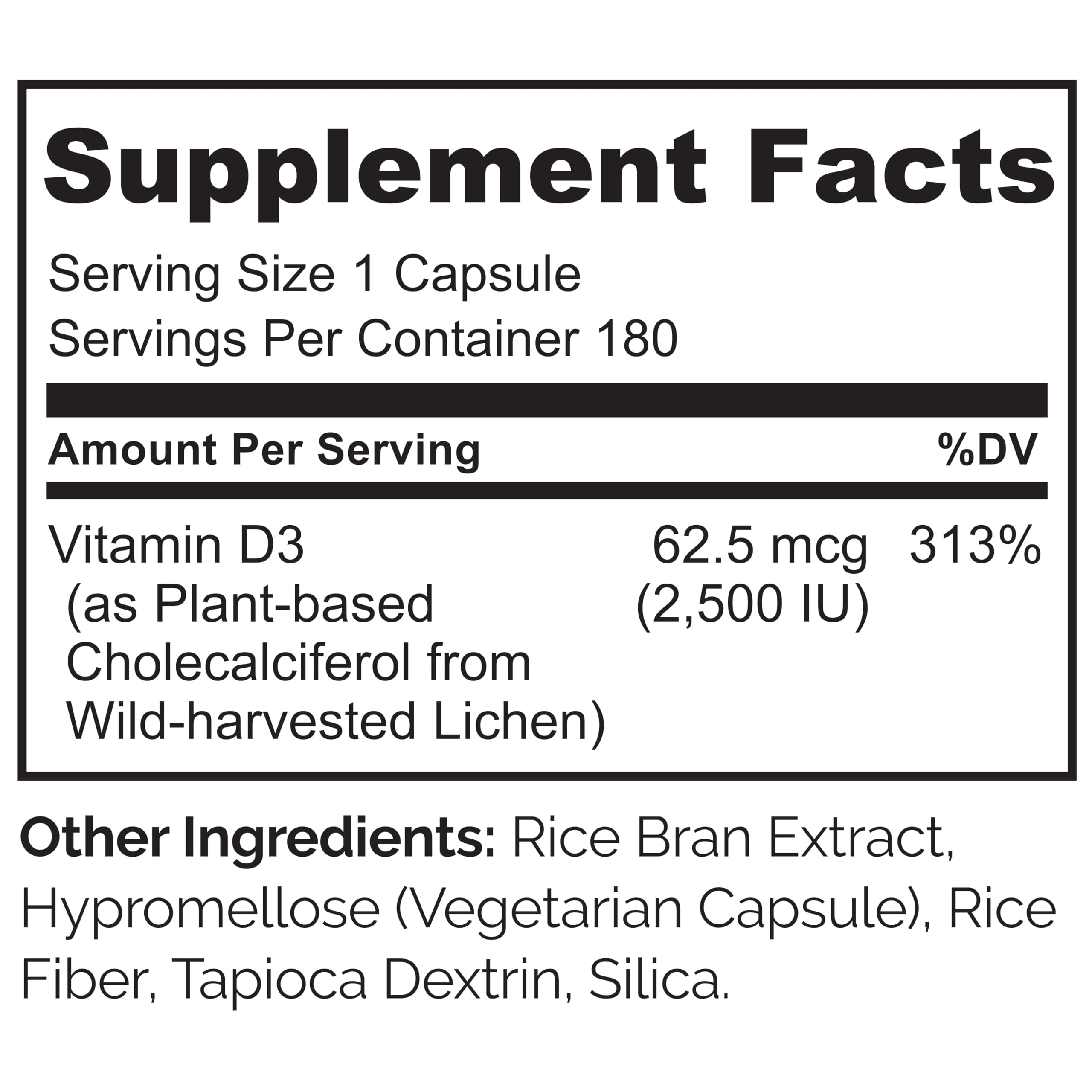NATURELO Vitamin D3 2500 IU from Lichen for Immunity

