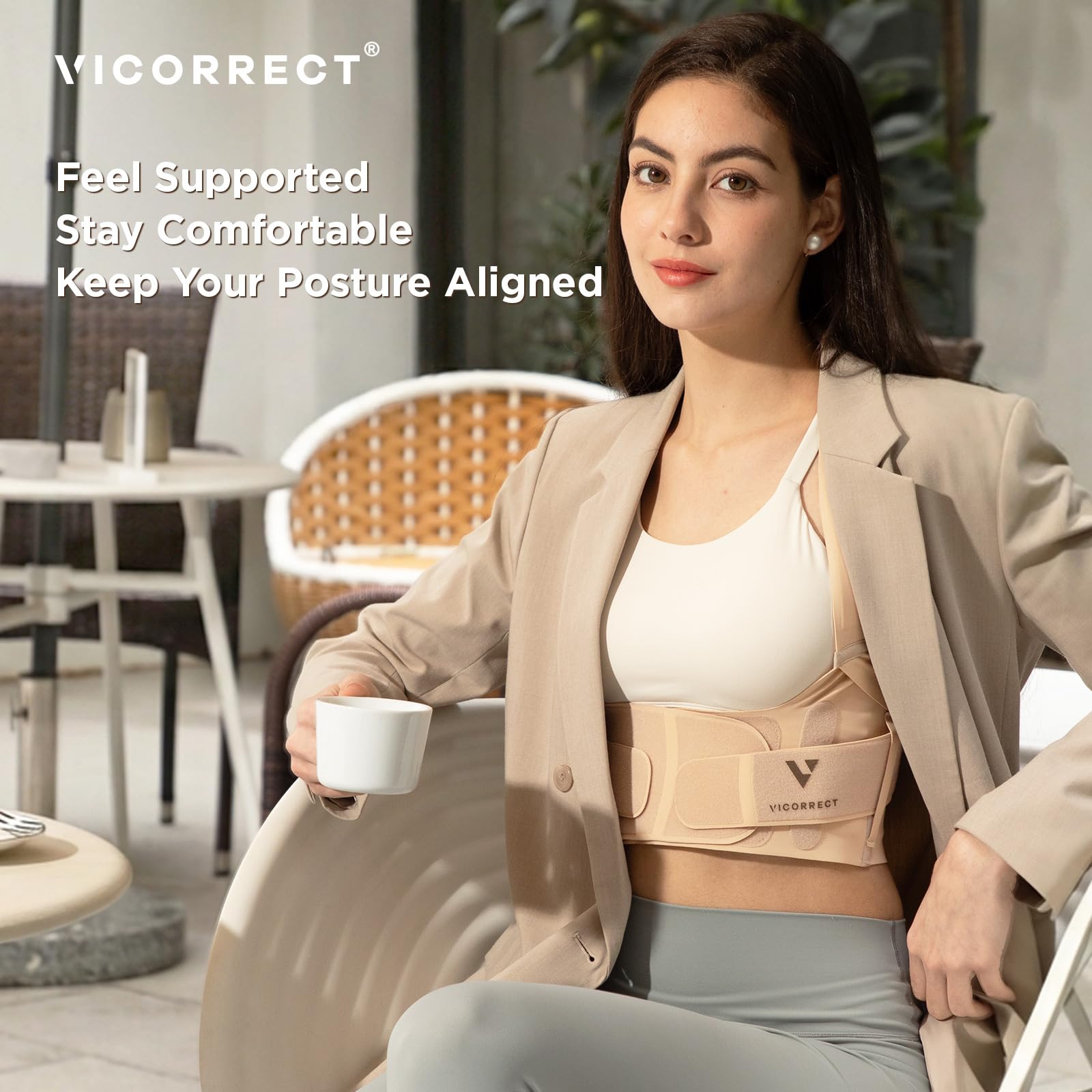 Vicorrect Posture Corrector for Women - Hidden Under Clothes

