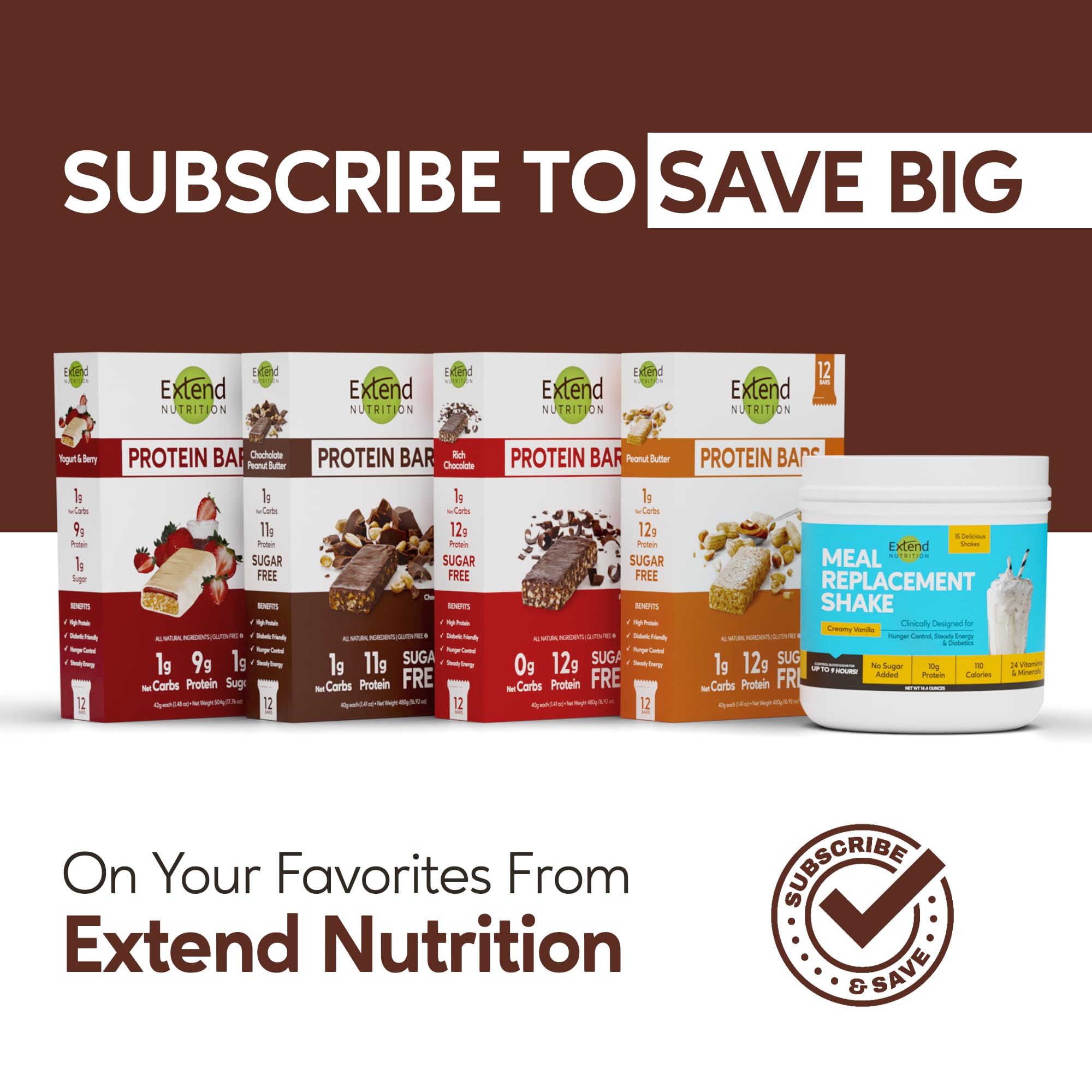 Sugar Free Protein Bars Extend - High Protein, Low Carb

