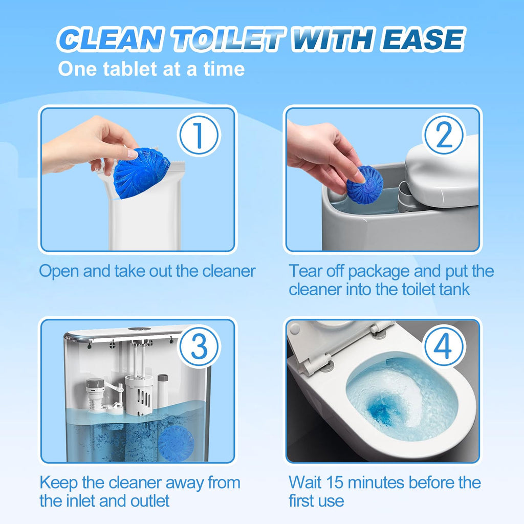 KIISIISO Automatic Toilet Bowl Cleaner Tablets - Drop-In

