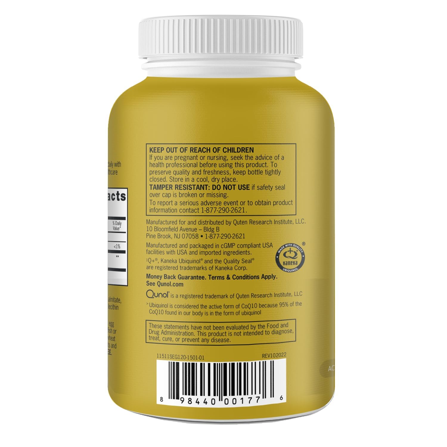 Qunol Ubiquinol 100 mg CoQ10 Supplement

