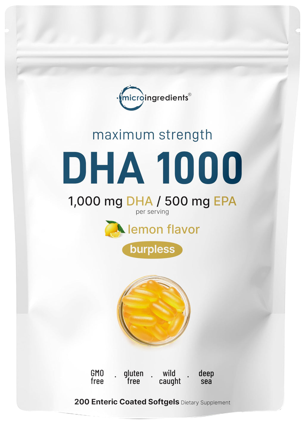 Micro Ingredients Omega-3 Fish Oil DHA EPA Dietary Supplement

