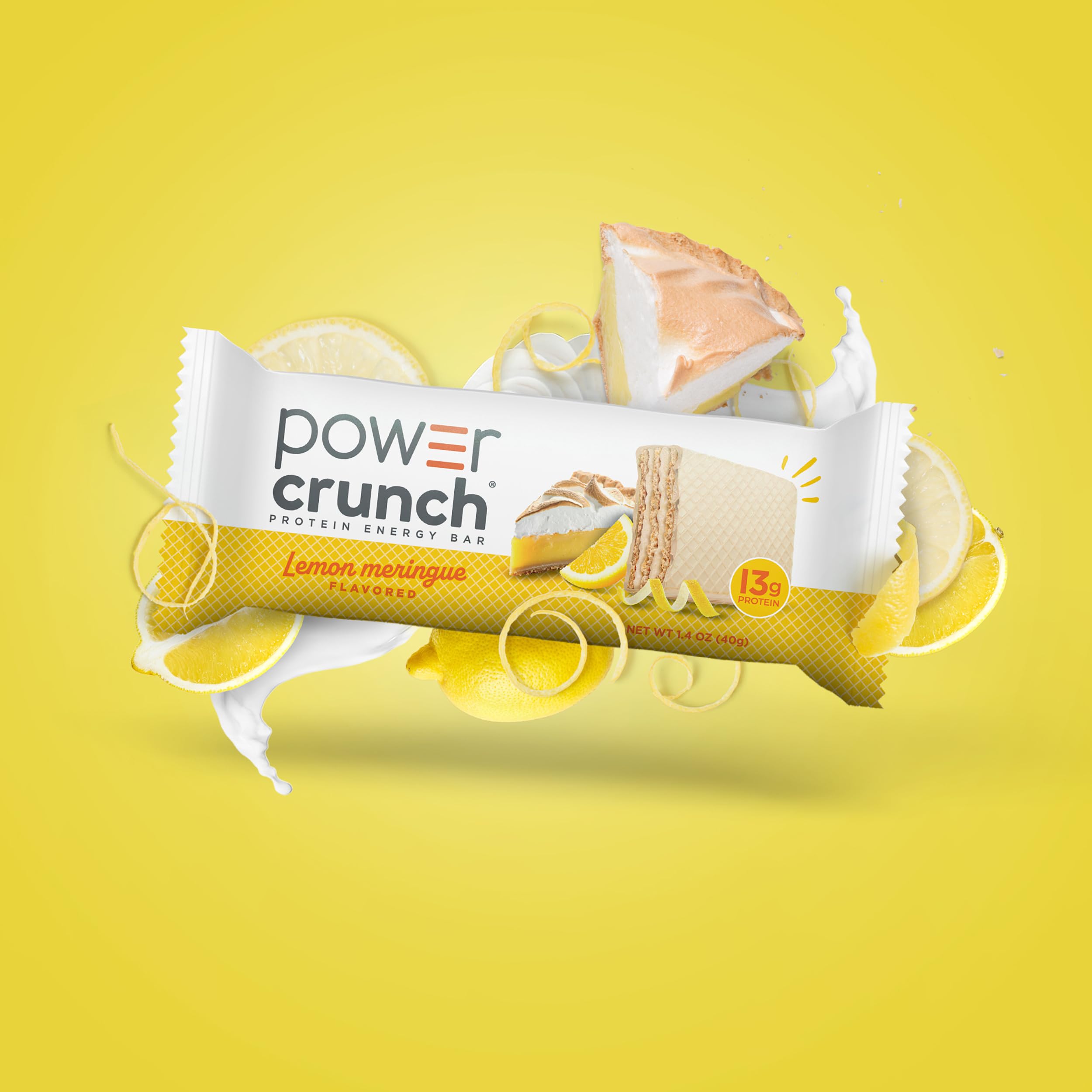 Power Crunch Protein Energy Wafer Bars, Lemon Meringue, 1.4 Ounce (12 Count)