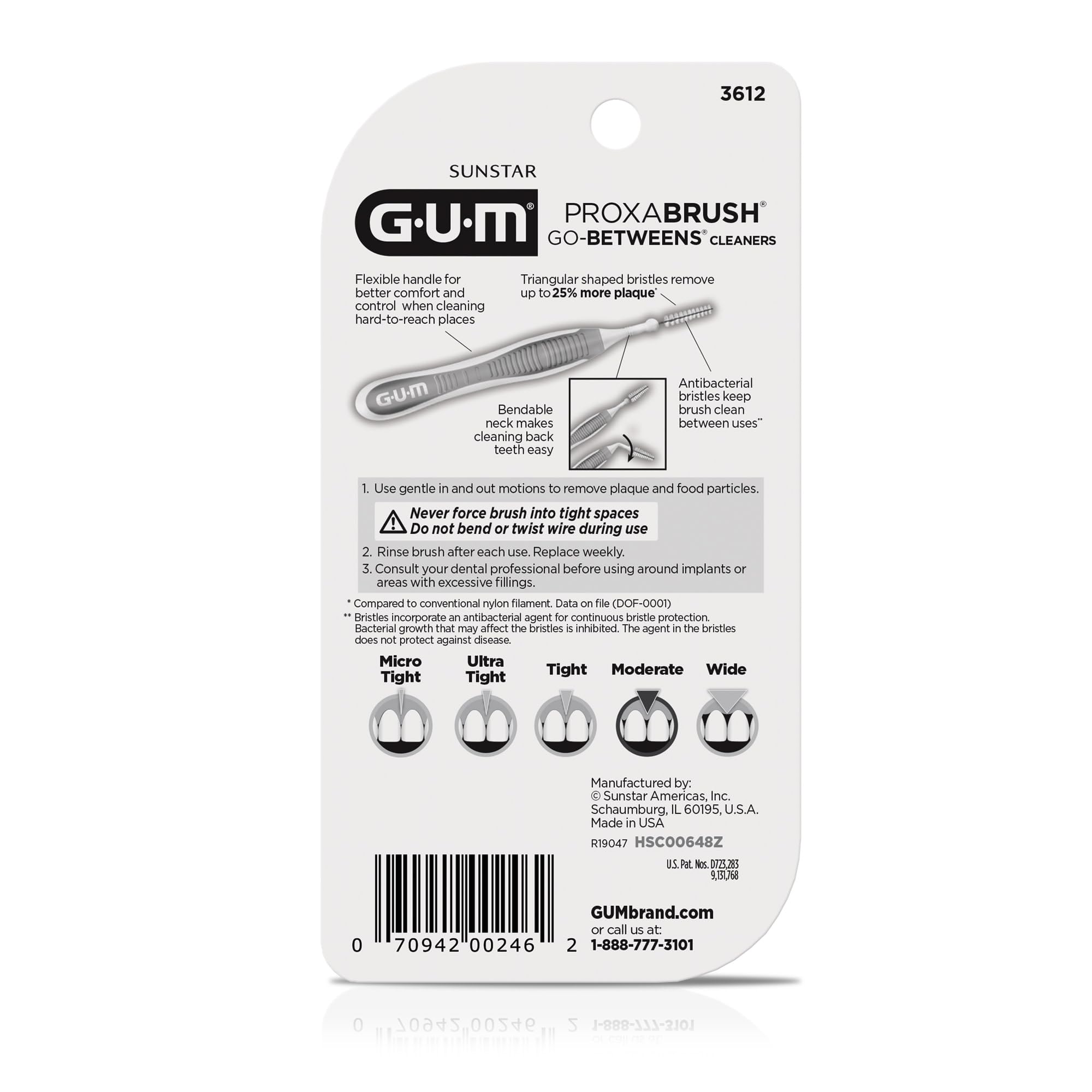 GUM Proxabrush Go-Betweens Interdental Brushes for Braces

