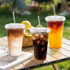 Clawsoff Disposable Clear Cups with Lids and Straws

