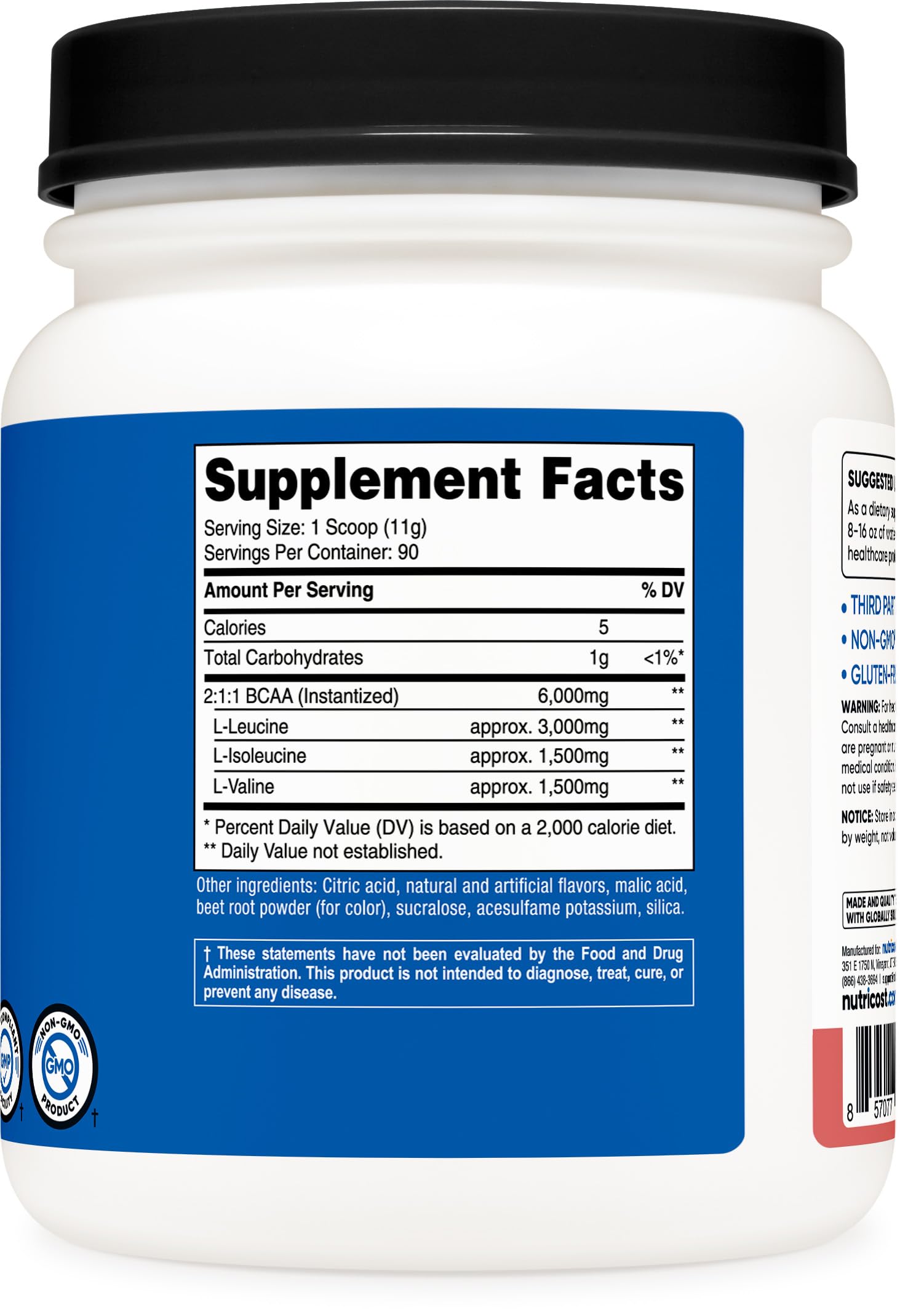 Nutricost BCAA Powder 2:1:1 - Amino Acid Supplement

