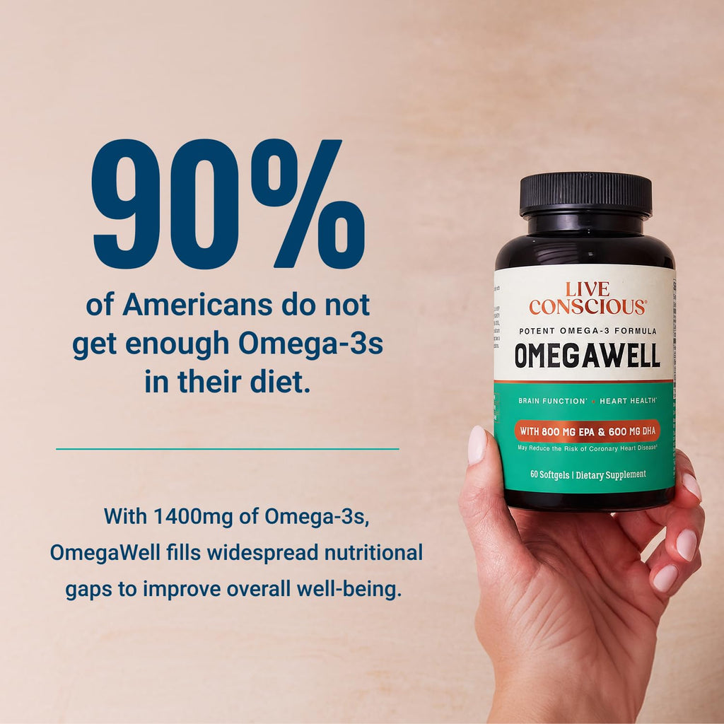 Live Conscious OmegaWell Omega-3 Fish Oil Softgels

