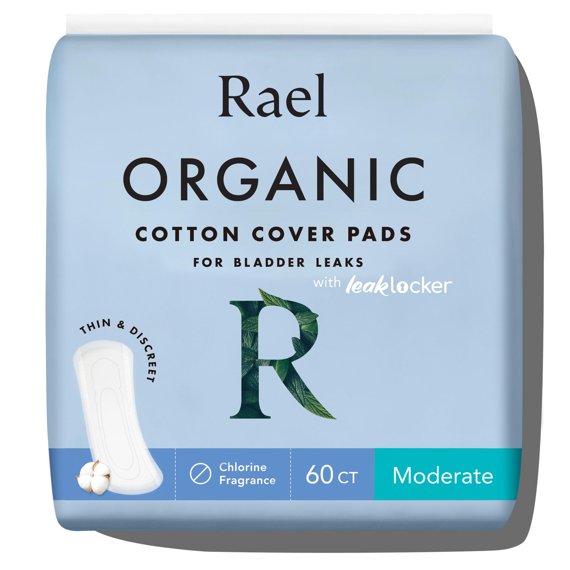 Rael Incontinence Pads for Women - Organic Cotton Cover

