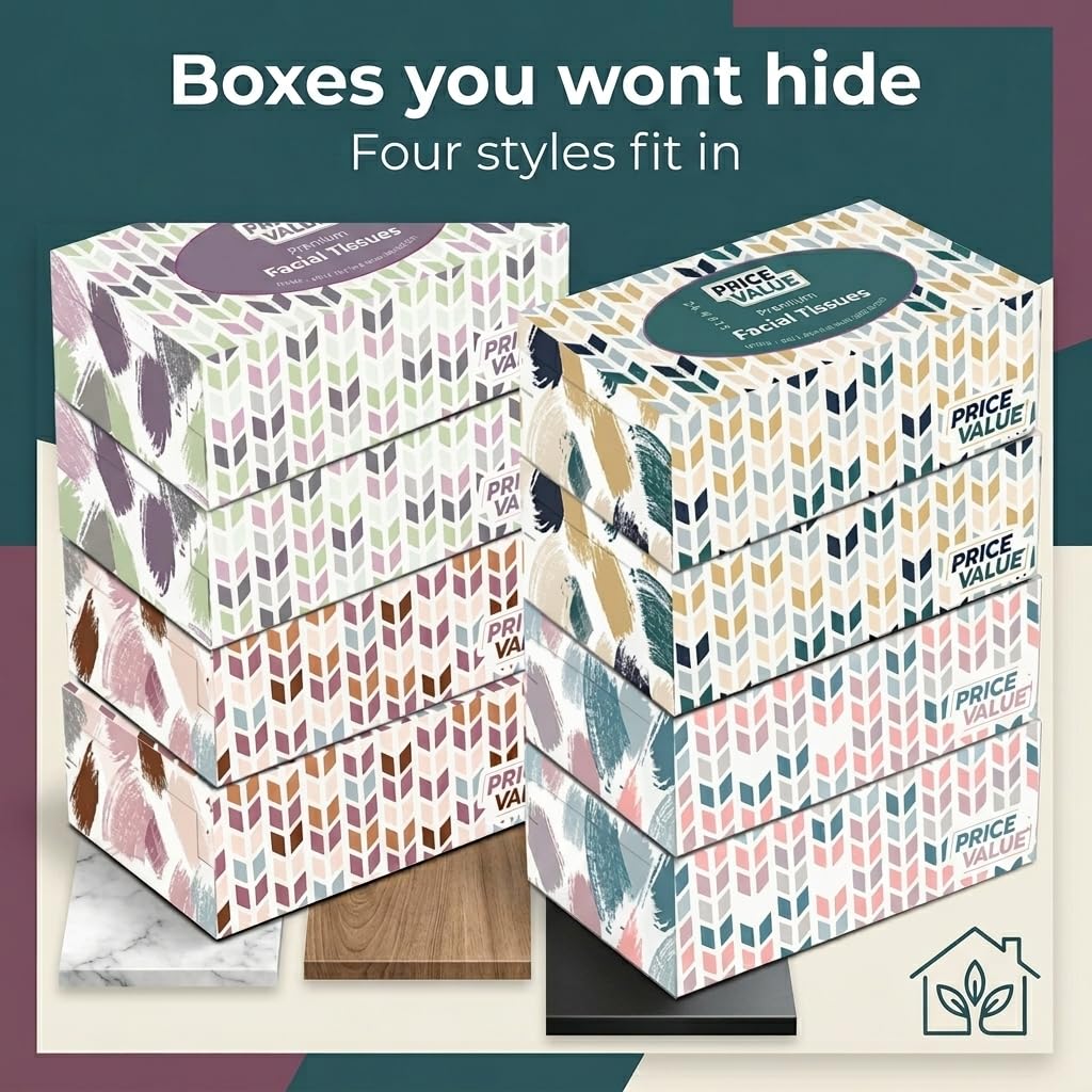 Facial Tissues Bulk 2-Ply Soft and Durable

