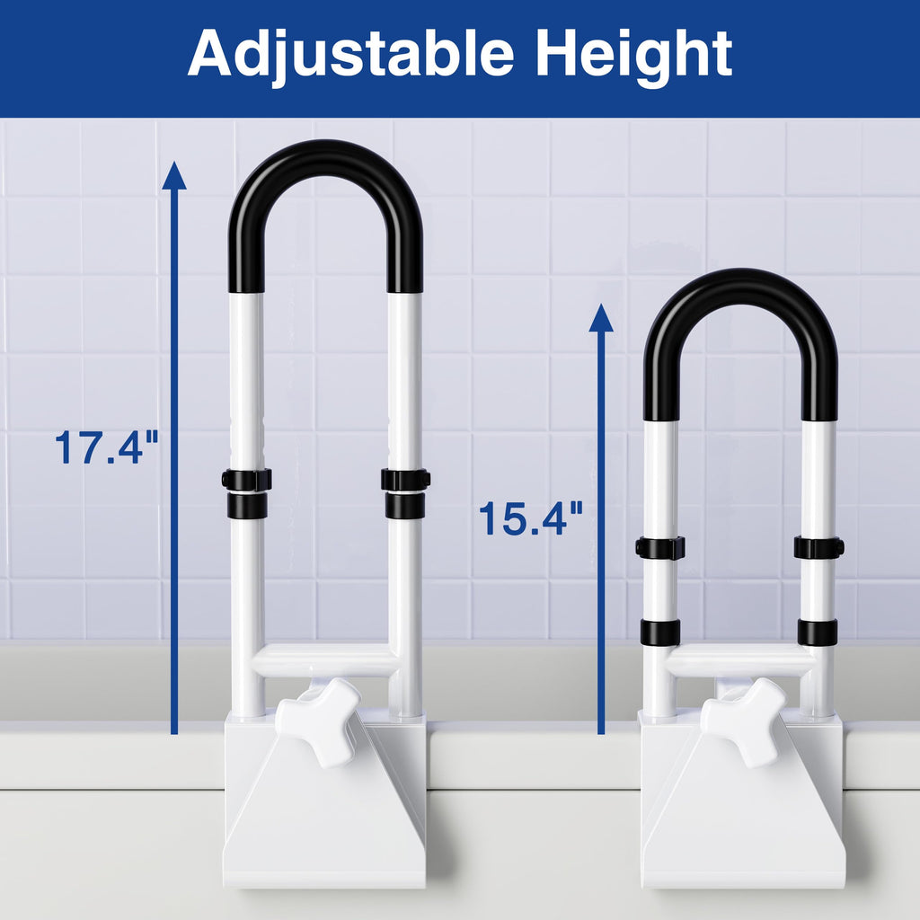 Bathtub Safety Rail Grab Bar with Non-Slip Grip for Seniors

