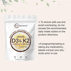 Micro Ingredients Vitamin D3 + K2 Softgels with Coconut Oil

