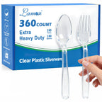 Lamosi Clear Plastic Cutlery Set – Heavy Duty, BPA-Free

