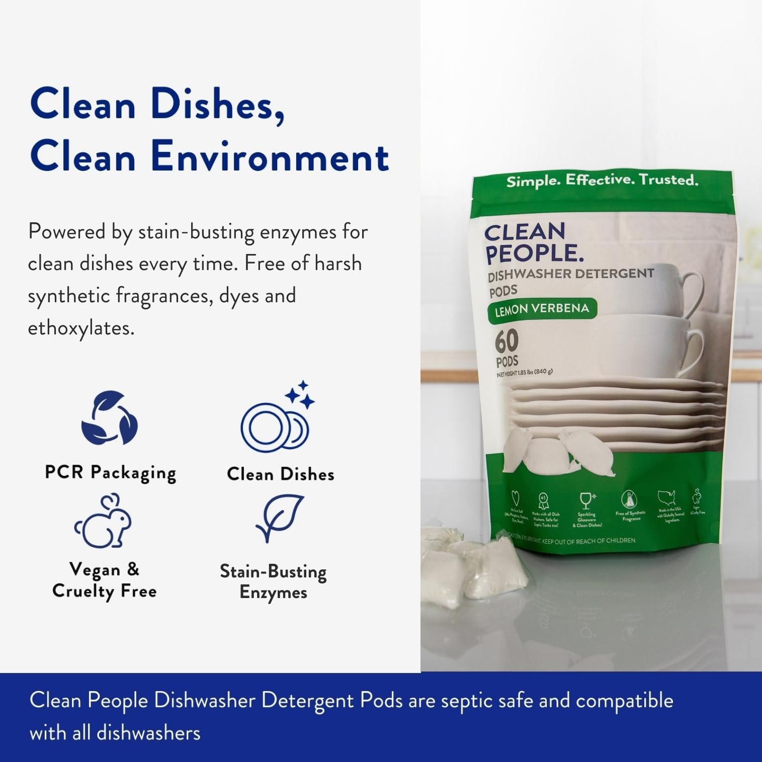 The Clean People Dishwasher Pods Enzyme-Powered

