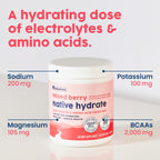 NativePath Hydrate Electrolytes Powder Zero Sugar Drink Mix

