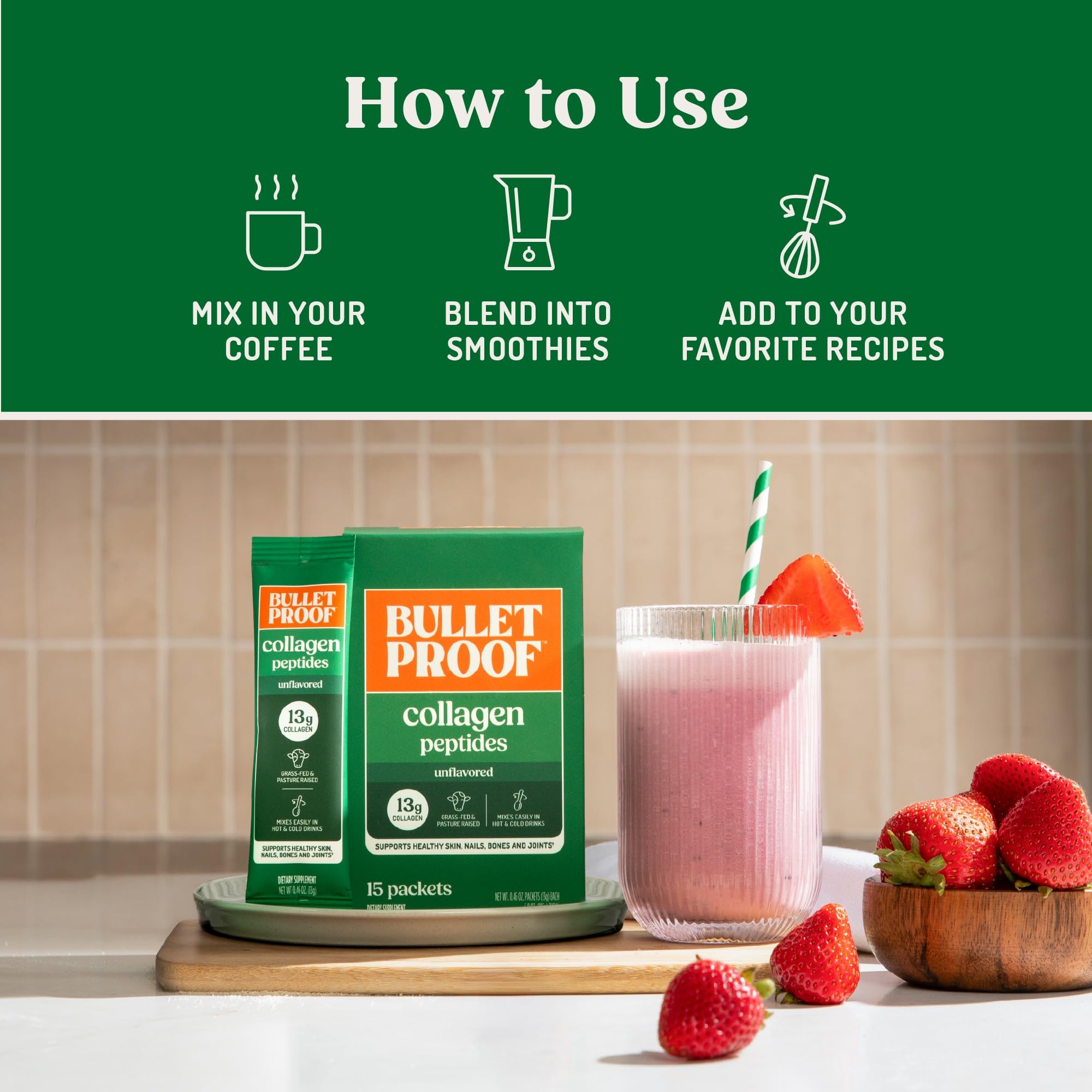 Bulletproof Collagen Peptides Packets - Grass-Fed

