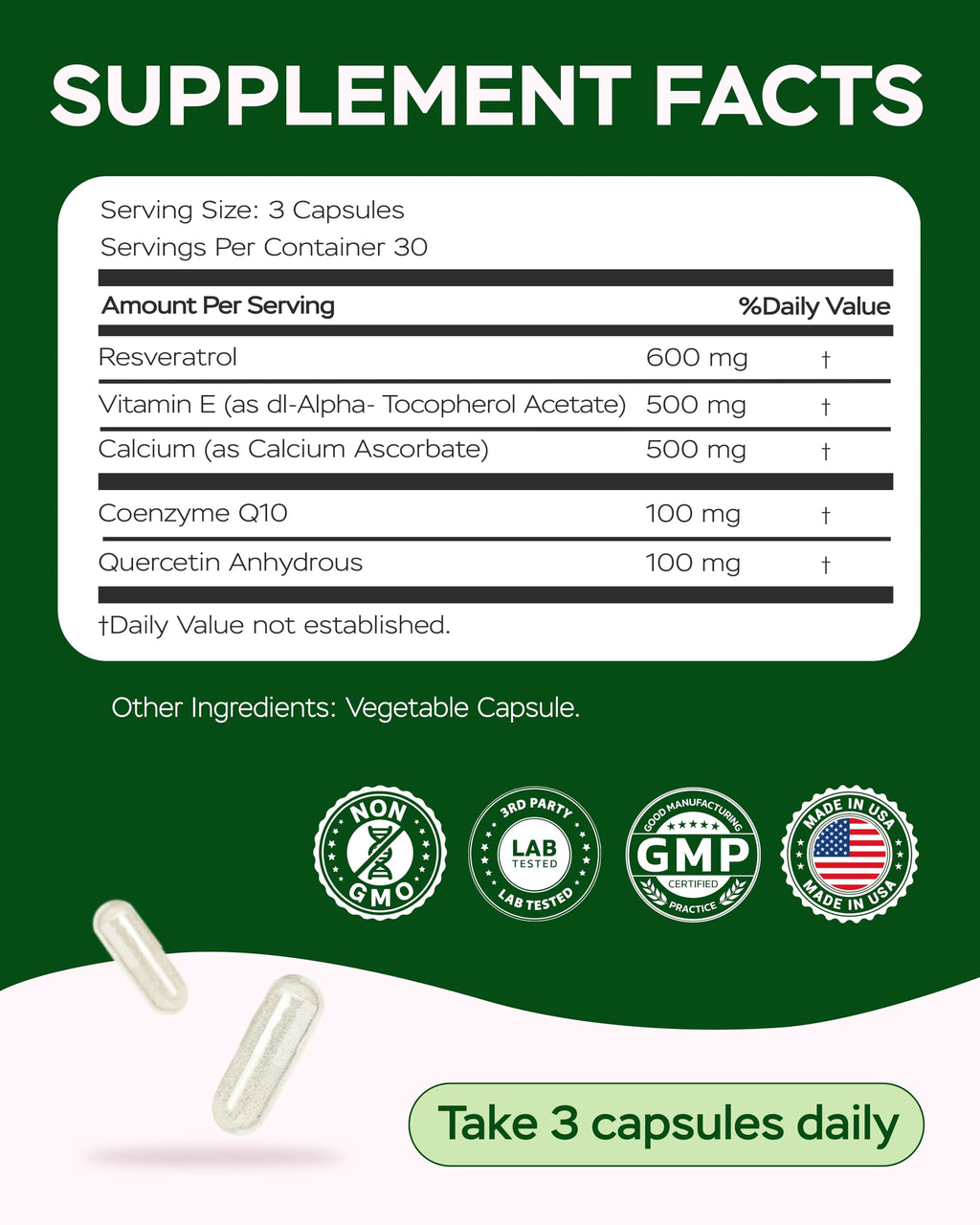 Resveratrol 1800mg Complex Antioxidant for Heart Health

