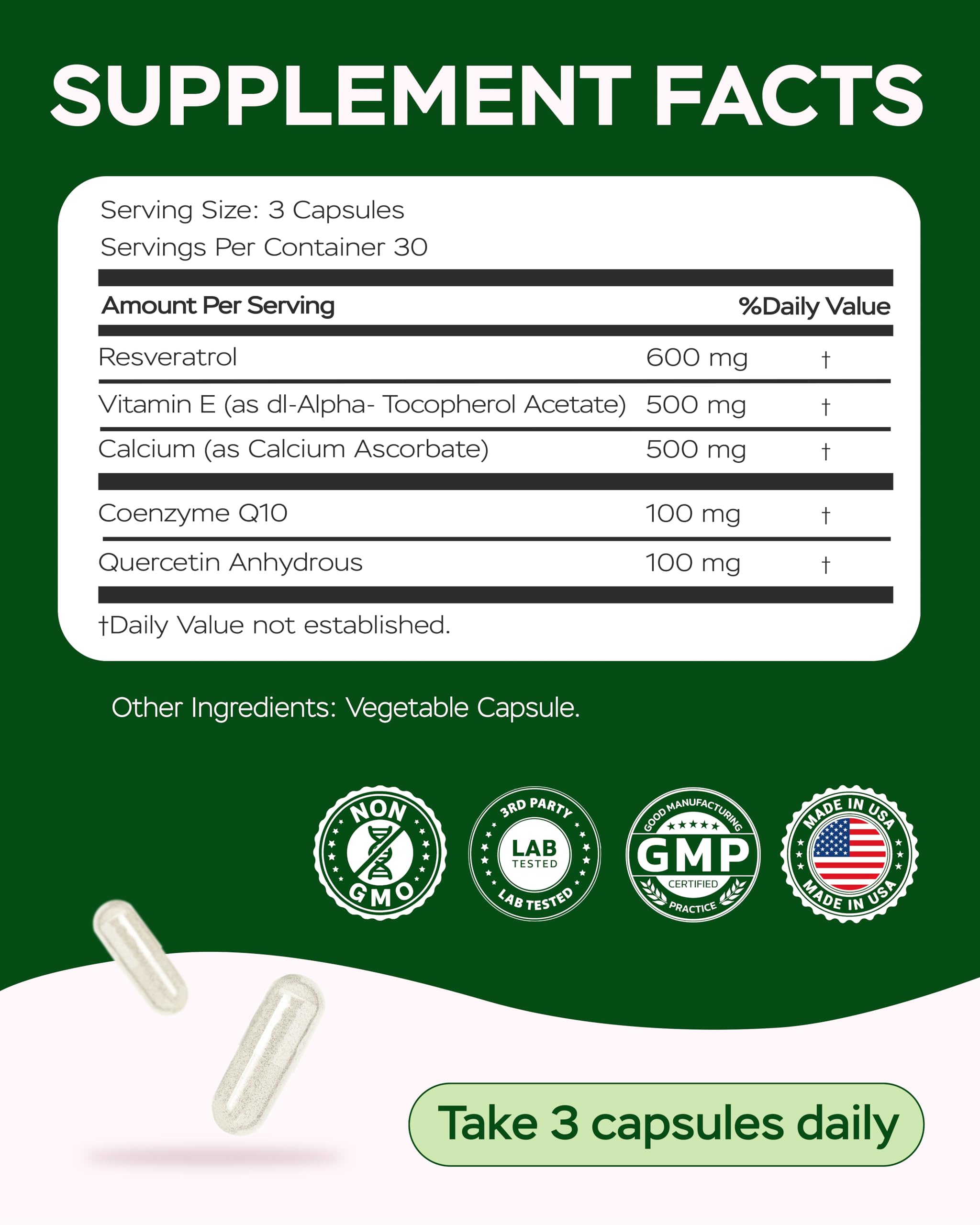Resveratrol 1800mg Complex Antioxidant for Heart Health

