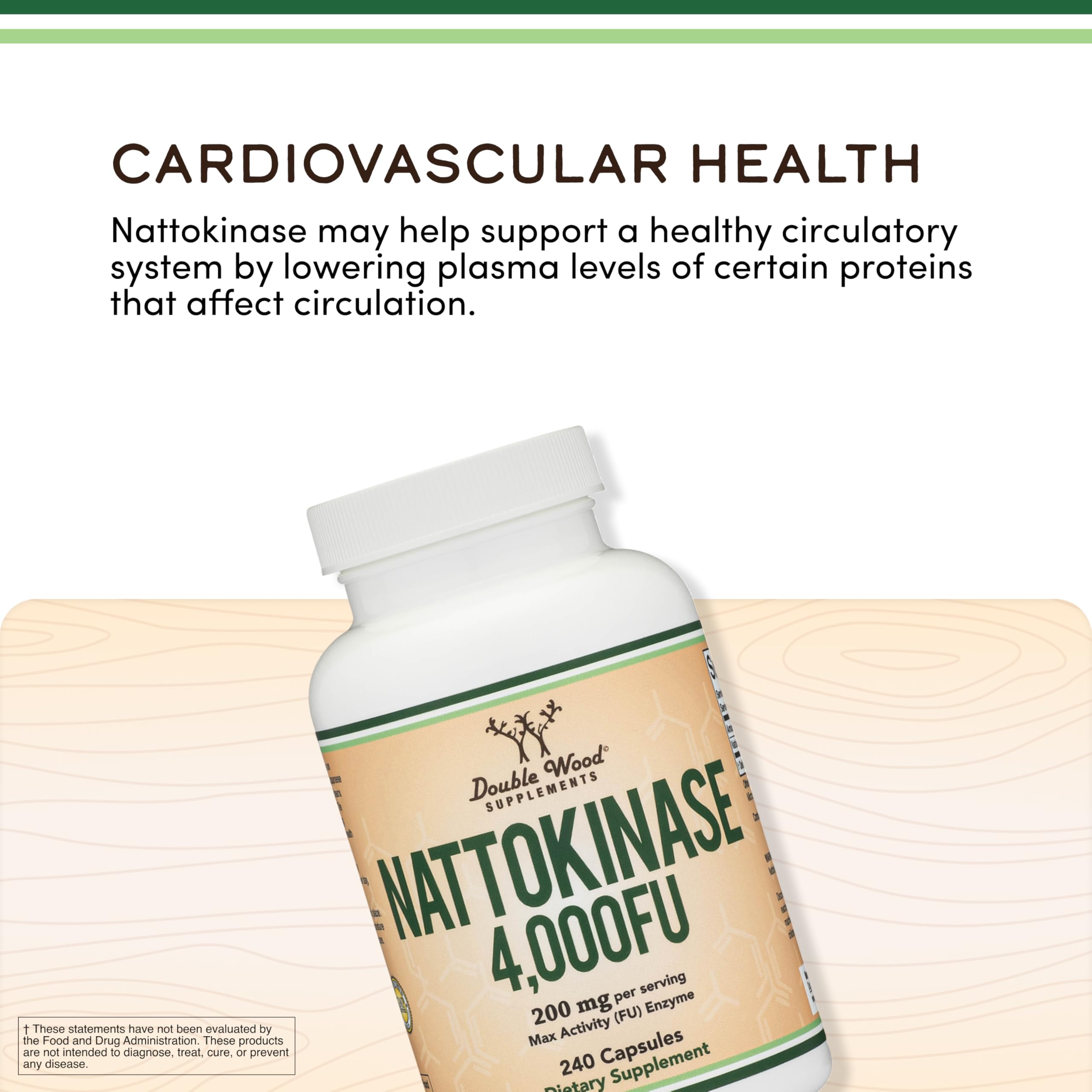 Double Wood Nattokinase Supplement for Cardiovascular Health

