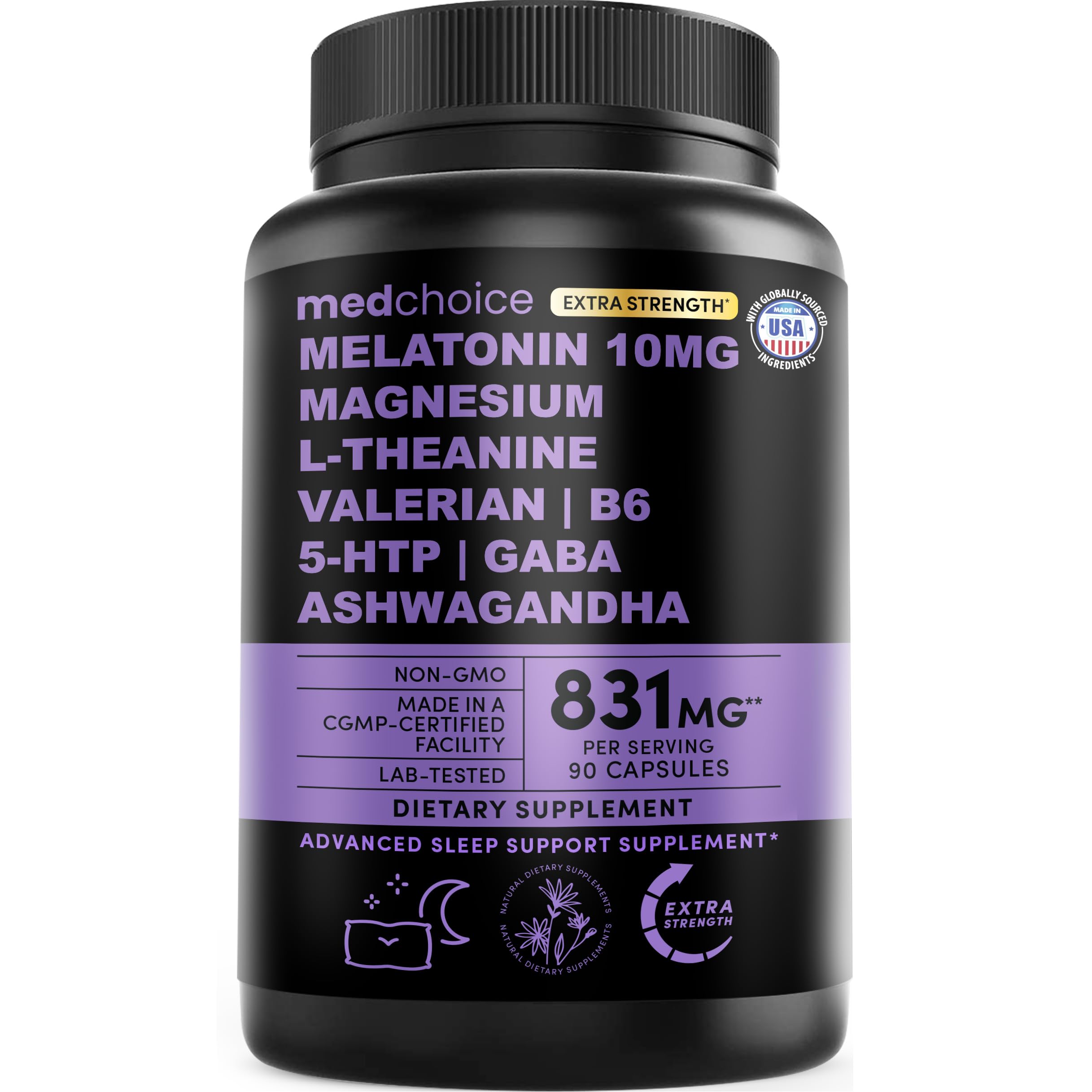 Melatonin Sleep Support Capsules with Herbal Blend

