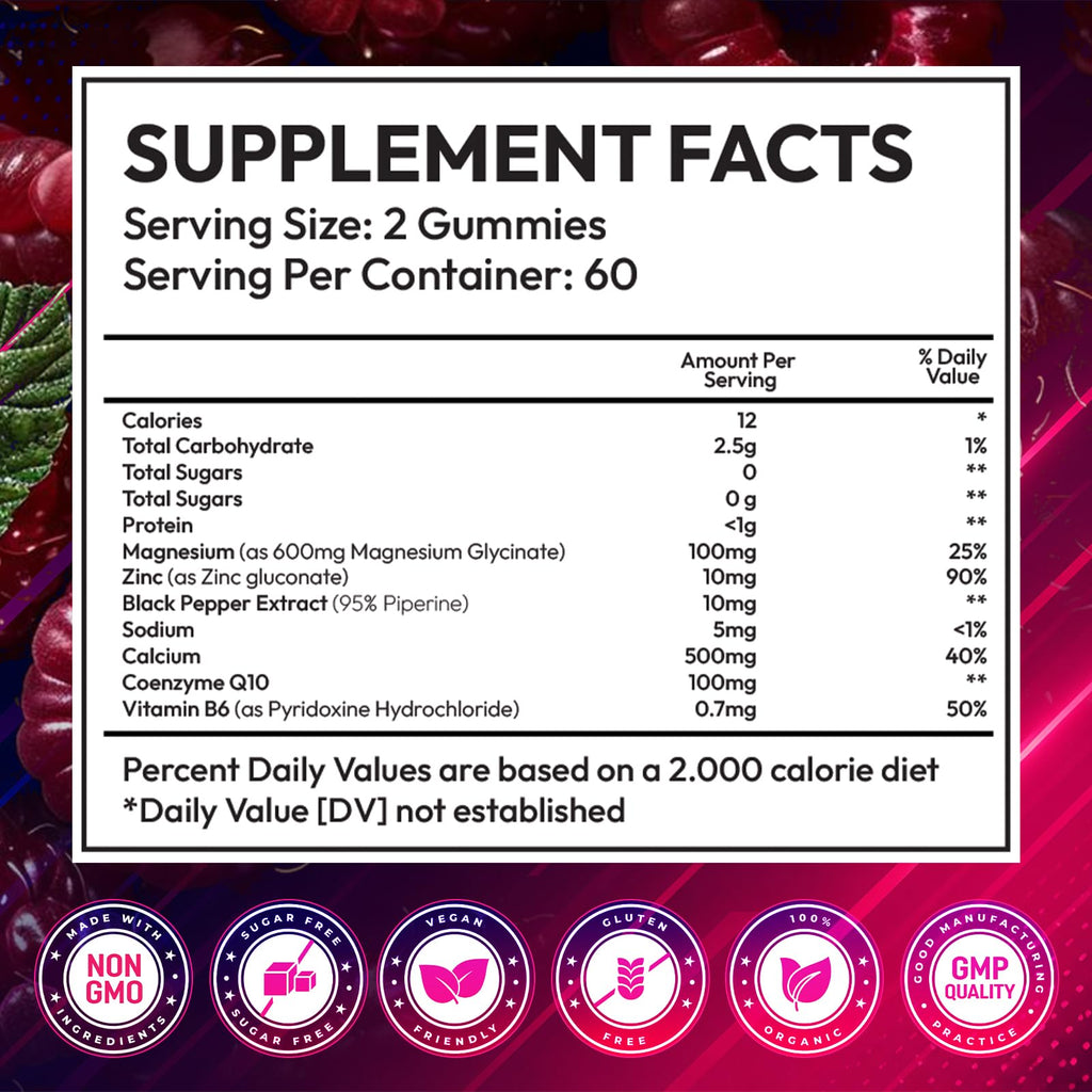 ATTERF Magnesium Glycinate Gummies Sugar Free Vegan

