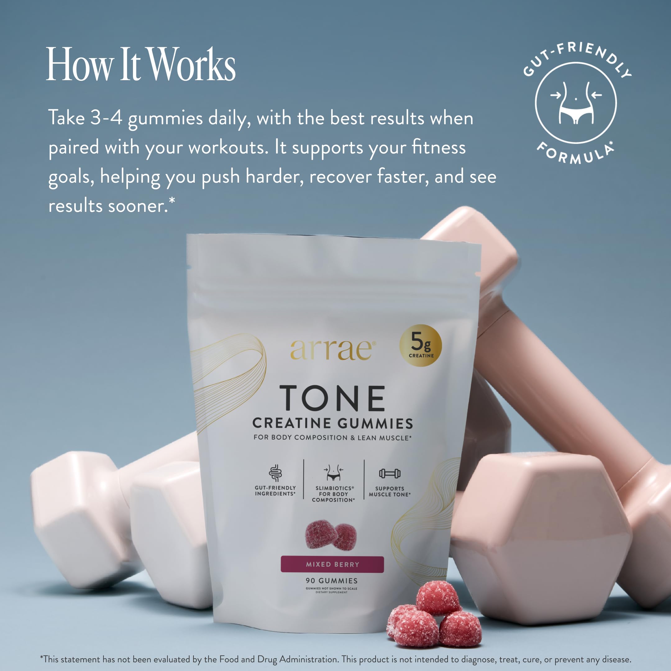 Arrae Tone Gummies Creatine Monohydrate for Women

