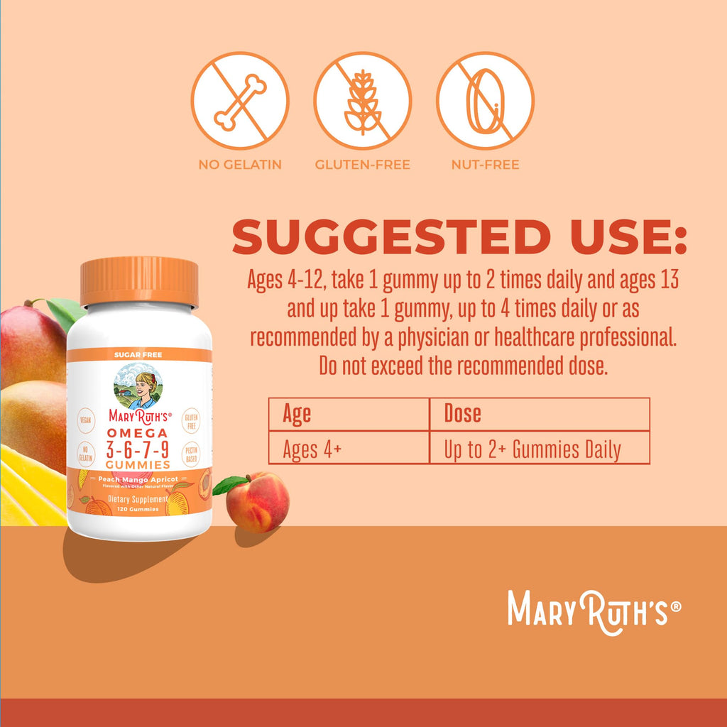 MaryRuth Organics Vegan Omega 3-6-7-9 Gummies

