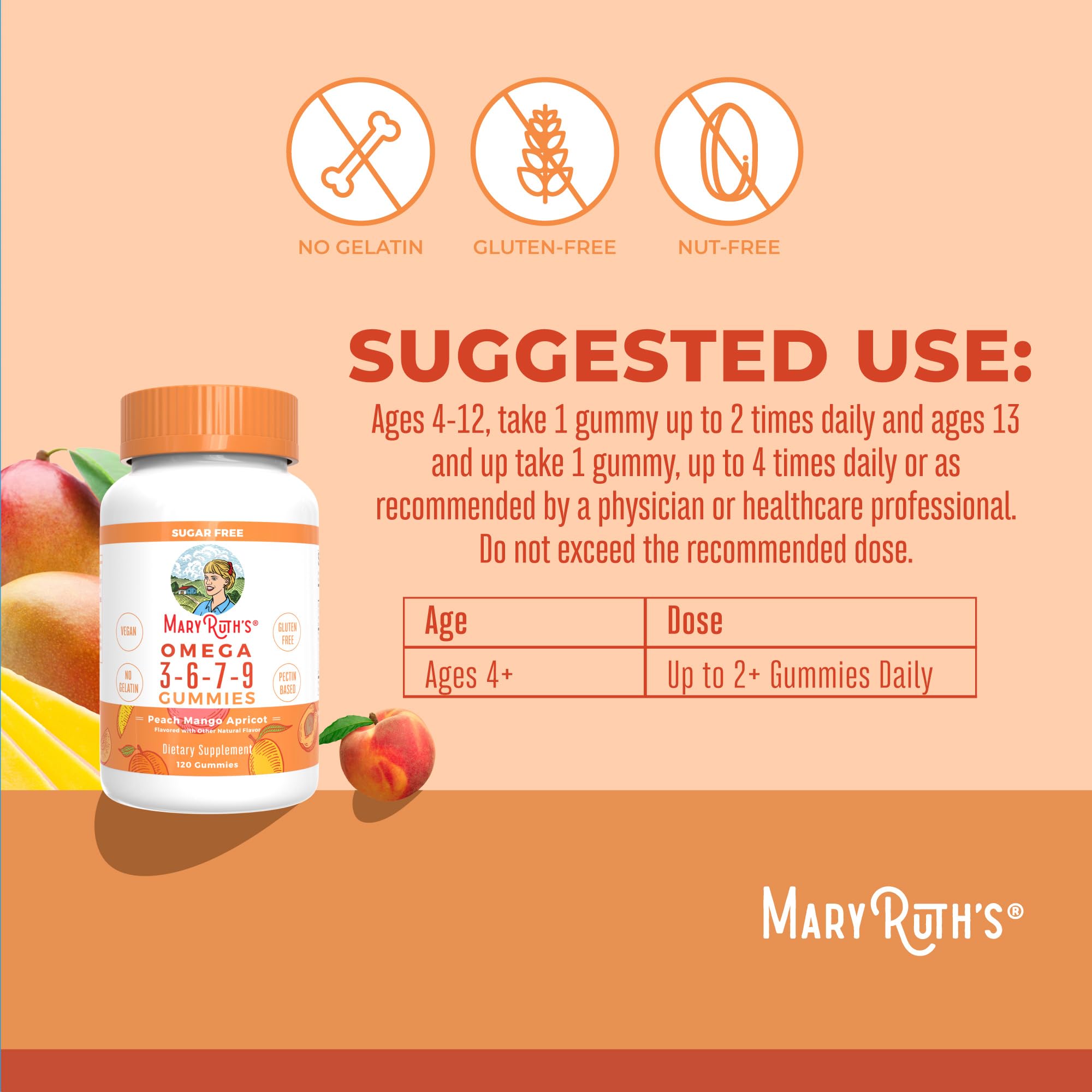 MaryRuth Organics Vegan Omega 3-6-7-9 Gummies

