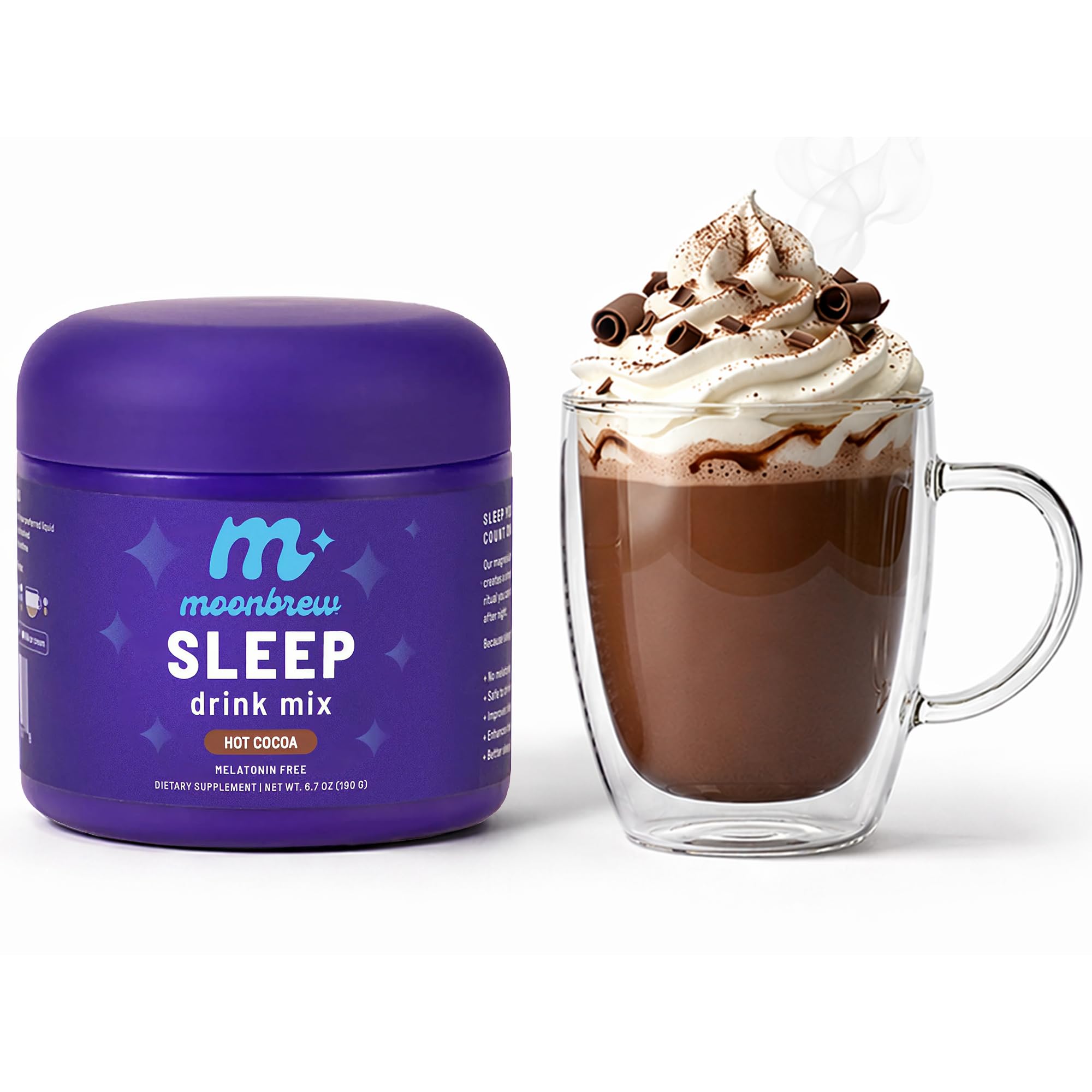MoonBrew Magnesium Hot Cocoa Sleep Aid – Melatonin-Free

