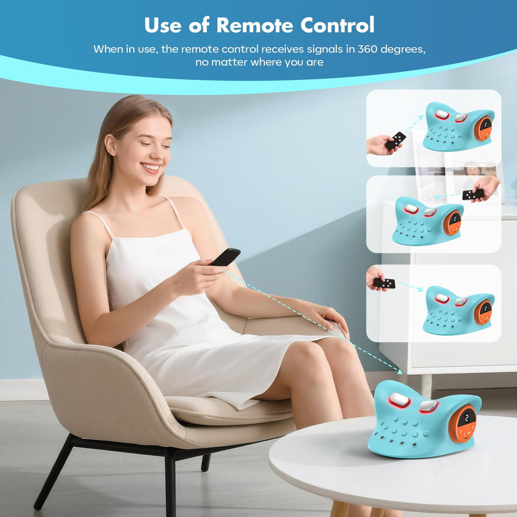 Smedz Neck Massager 4-in-1 with Heat, Vibration, Remote

