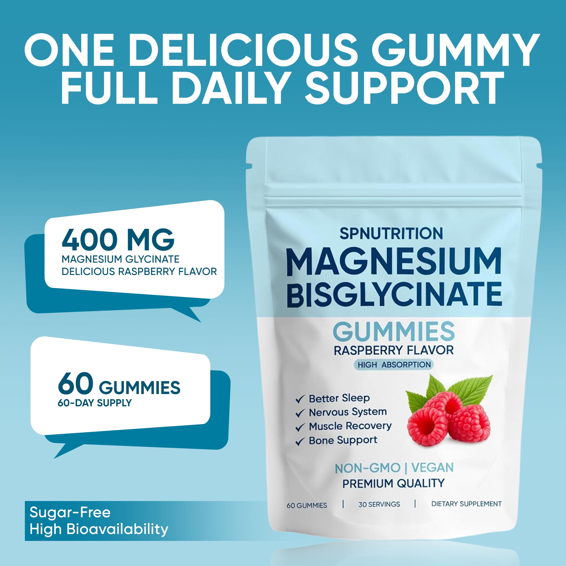 Spnutrition Magnesium Bisglycinate Gummies | Daily Wellness


