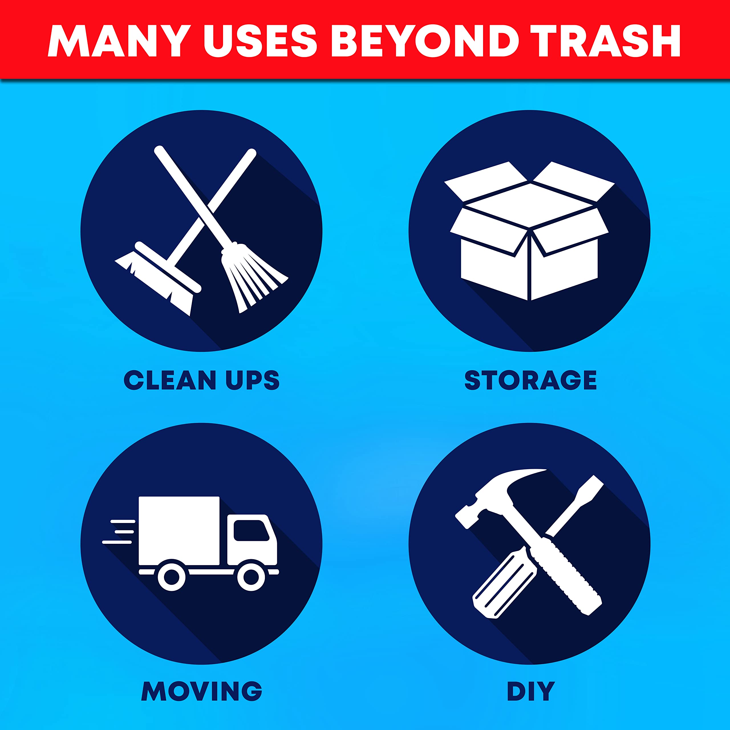 Tasker 55 Gallon Heavy Duty Trash Bags | Contractor Grade

