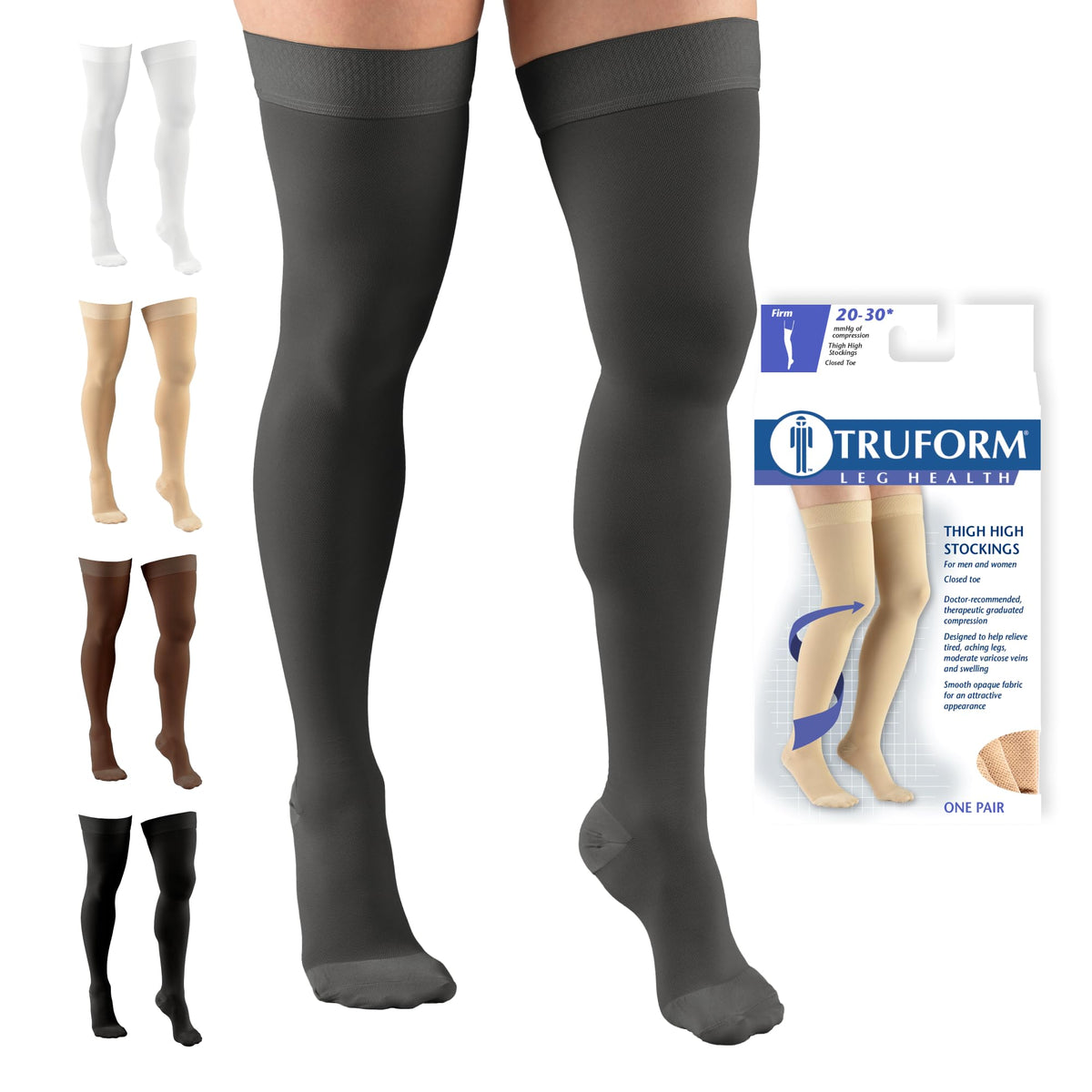 Truform 8868 Medical Support Hose - 20-30 mmHg Unisex Compression Stockings
