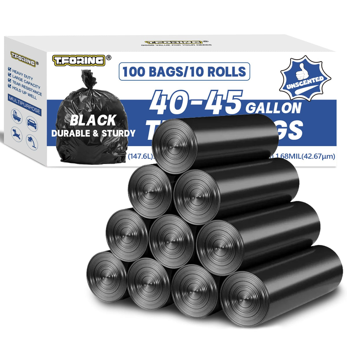 TFORING Heavy Duty Trash Bags for Commercial Use