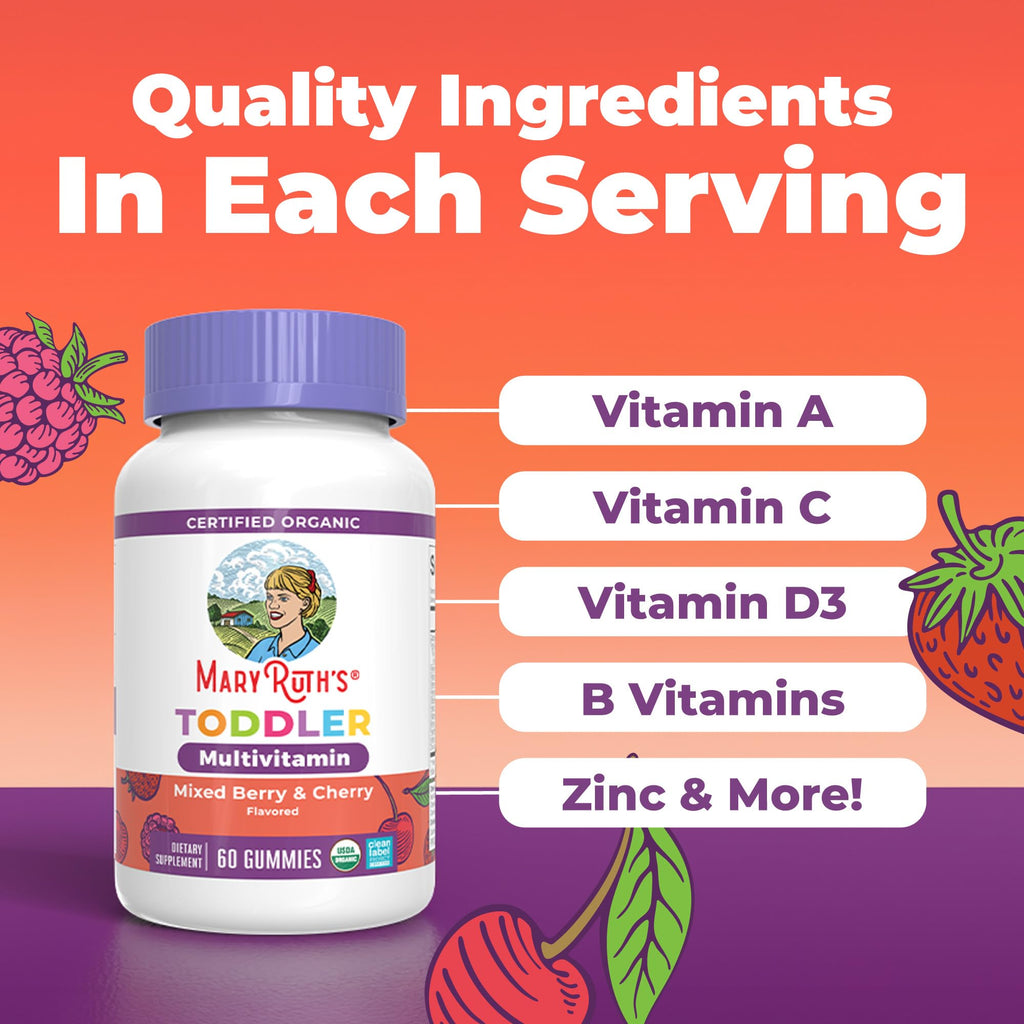 MaryRuth's Organic Toddler Multivitamin Gummies | Daily Vitamin

