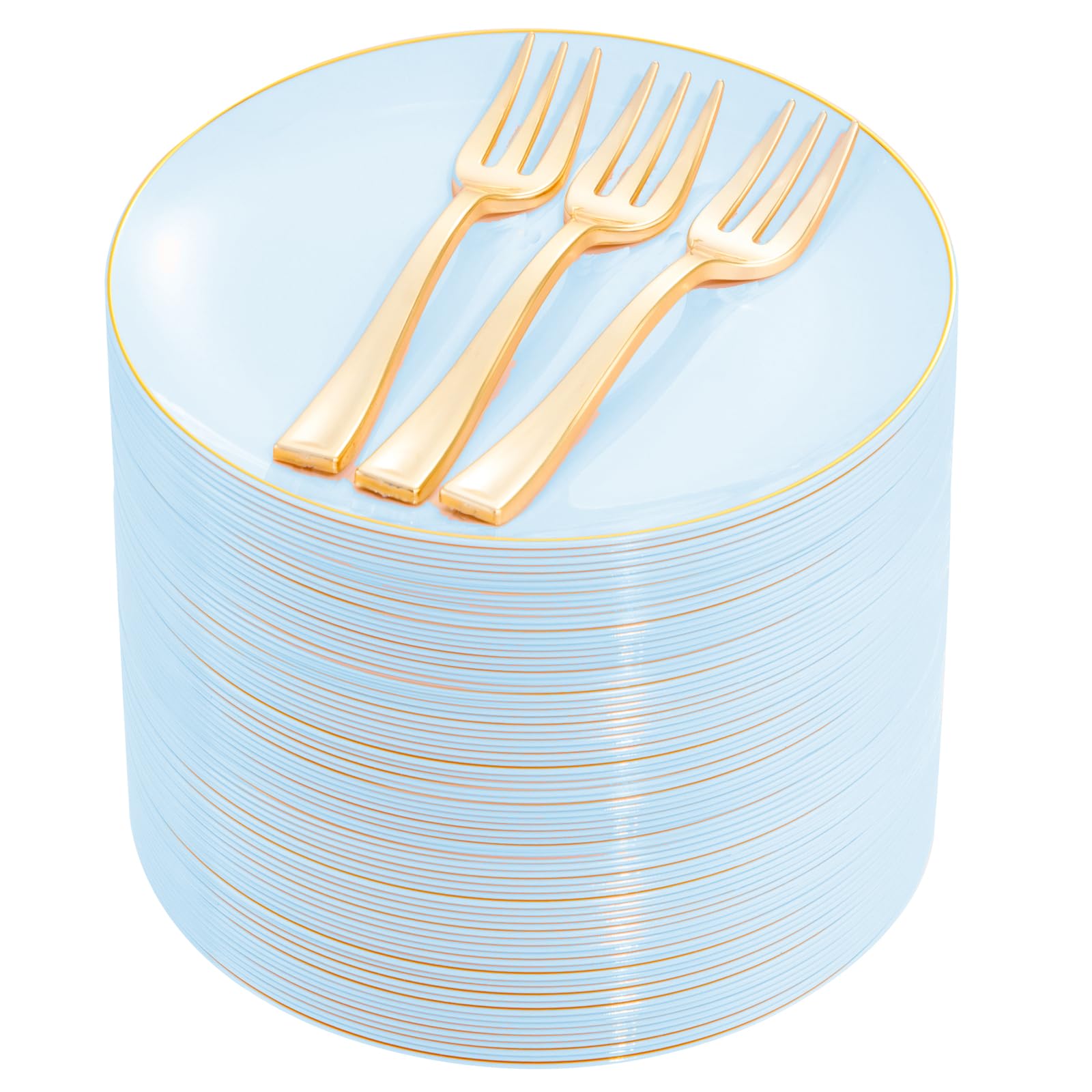 Festiva 200-Piece Disposable Dessert Plates with 5in Forks