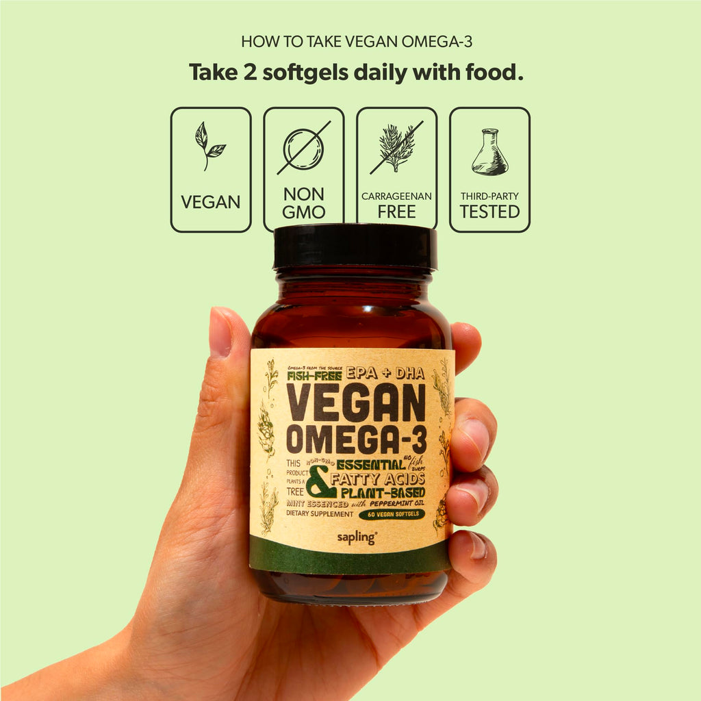 Sapling Vegan Algae Omega-3 | Heart-Brain Support

