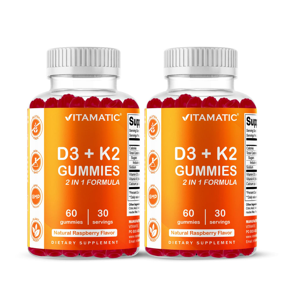 Vitamatic Vitamin D3 & K2 Gummies | Plant-Based Formula

