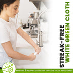 The White Green Cloth Reusable Cleaning Cloth for Glass

