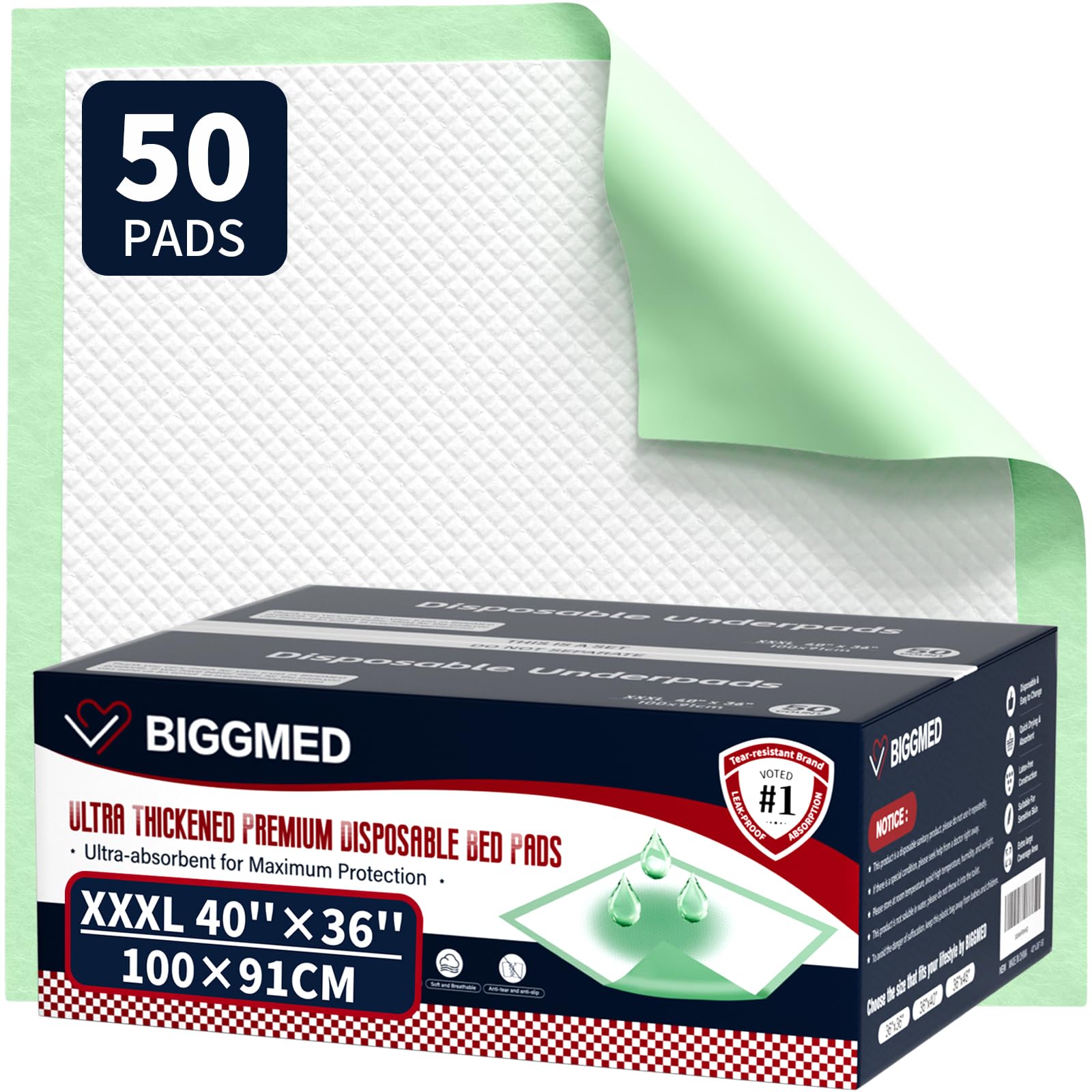 BIGGMED Disposable Bed Pads Large Underpad