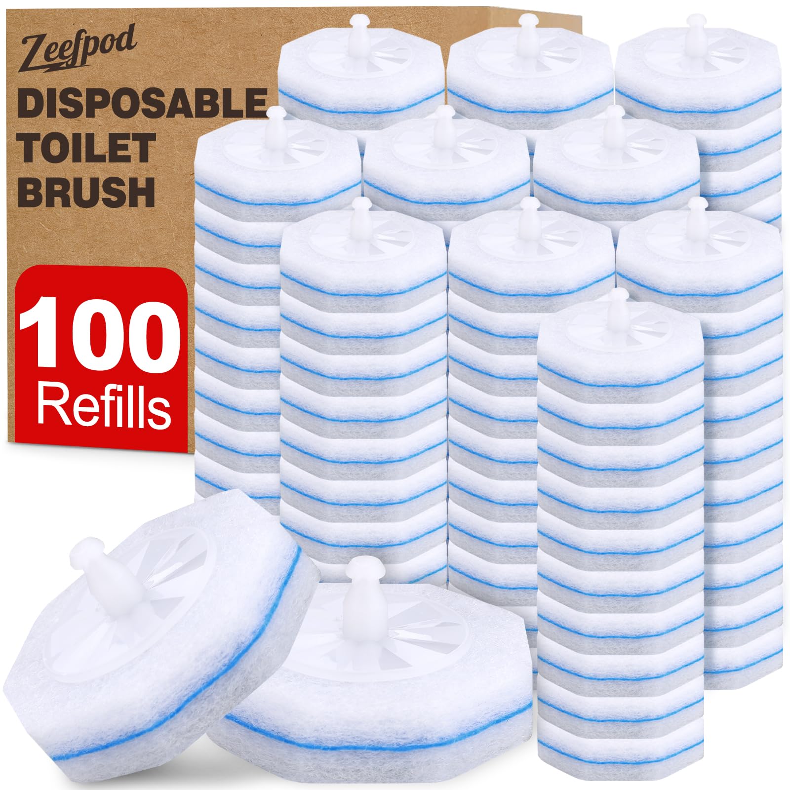 Zeefpod Toilet Wand Refills - 4X Cleaning Power

