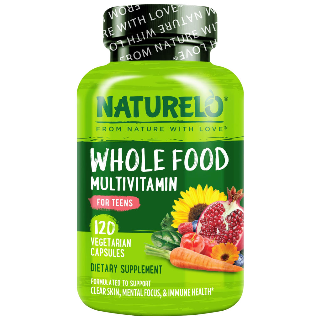 NATURELO Teen Multivitamin for Girls & Boys, Plant-Based, Non-GMO, Vegetarian