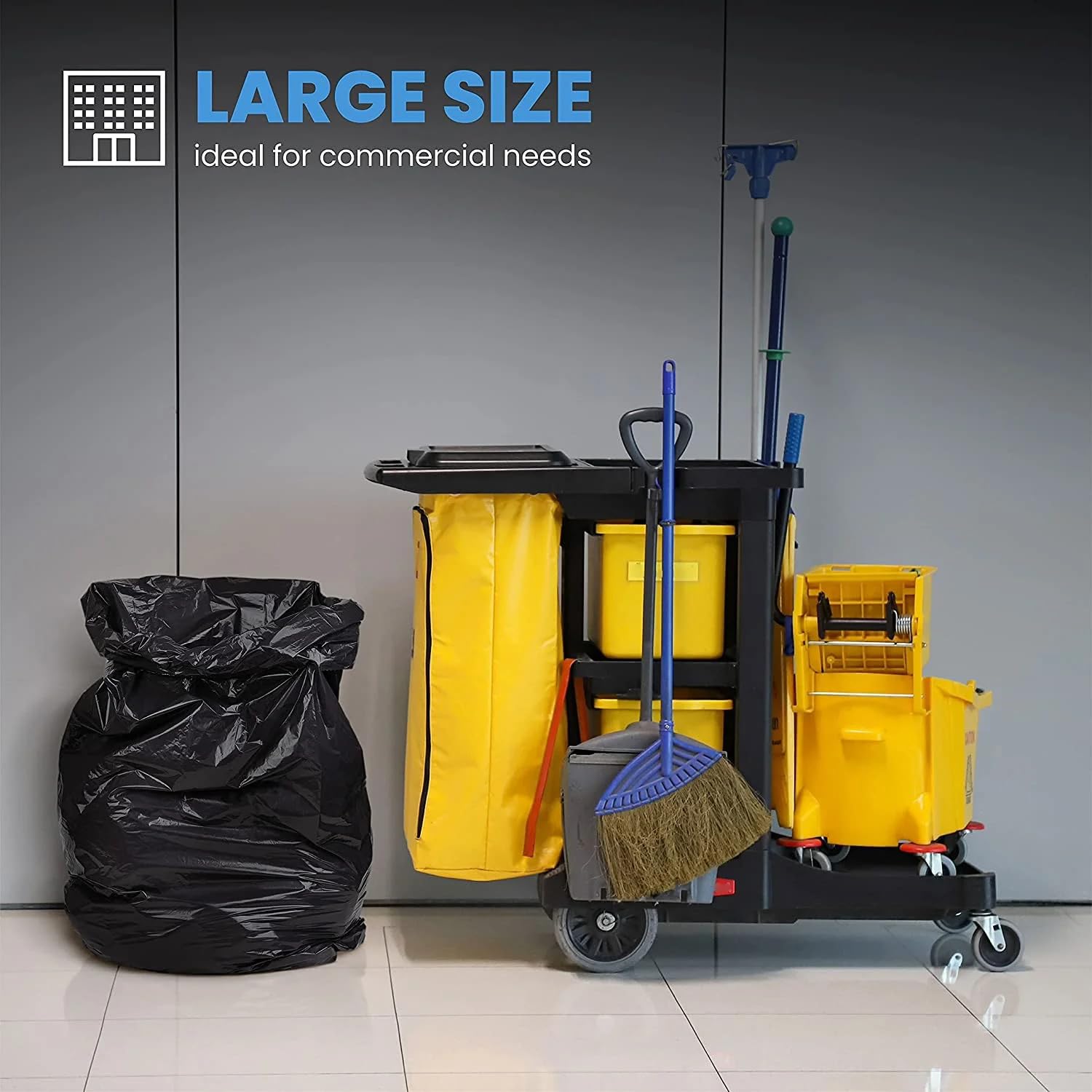ToughBag 55 Gallon Trash Bags - Heavy Duty Black Liners

