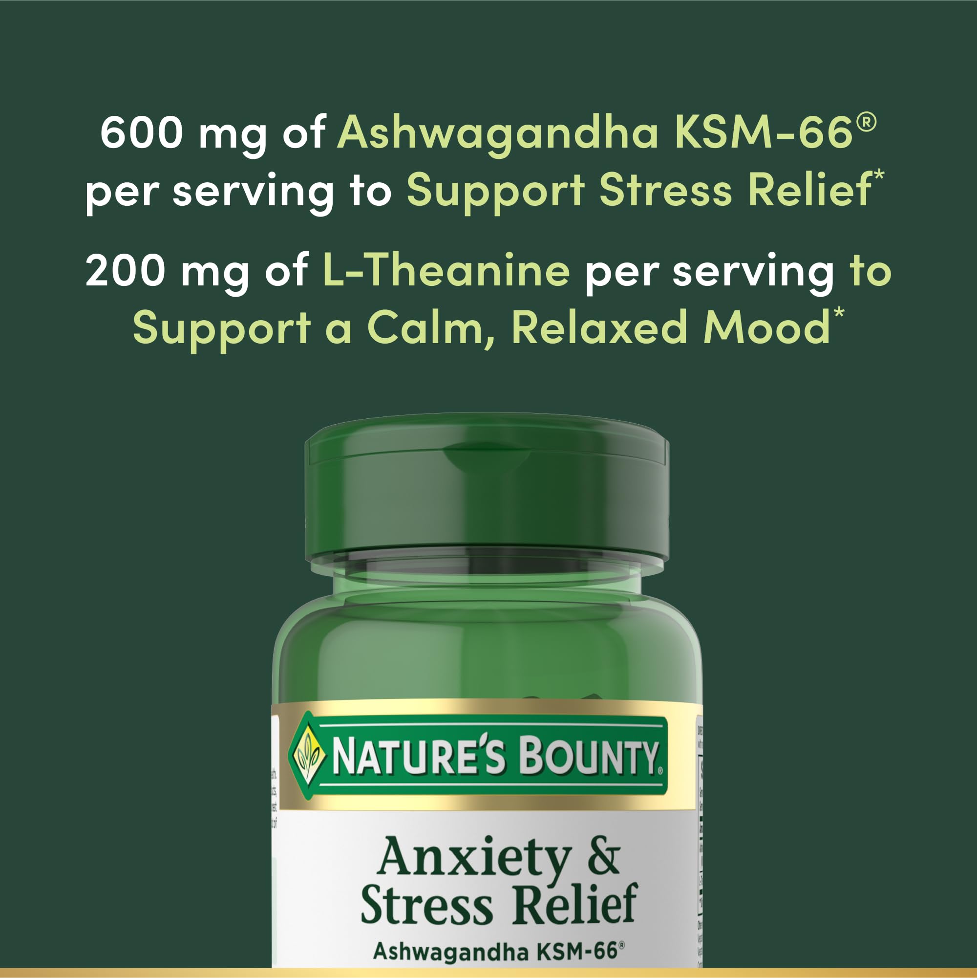 Nature's Bounty Stress Relief Ashwagandha L-Theanine

