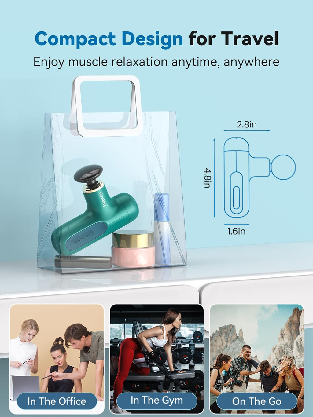 HEYCHY Mini Massage Gun Percussion Massager | Portable Power

