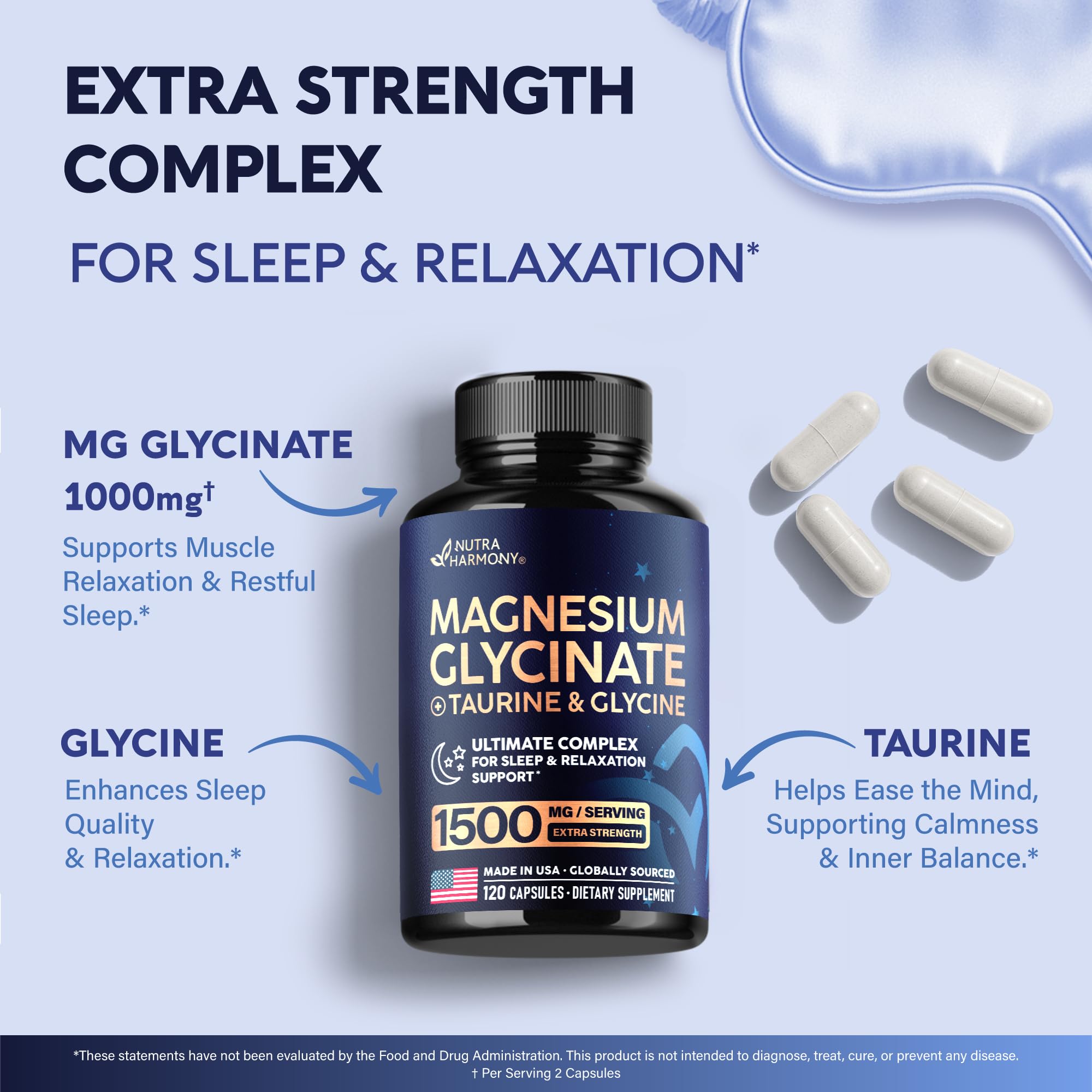 Magnesium Glycinate Sleep Support | Calming Formula

