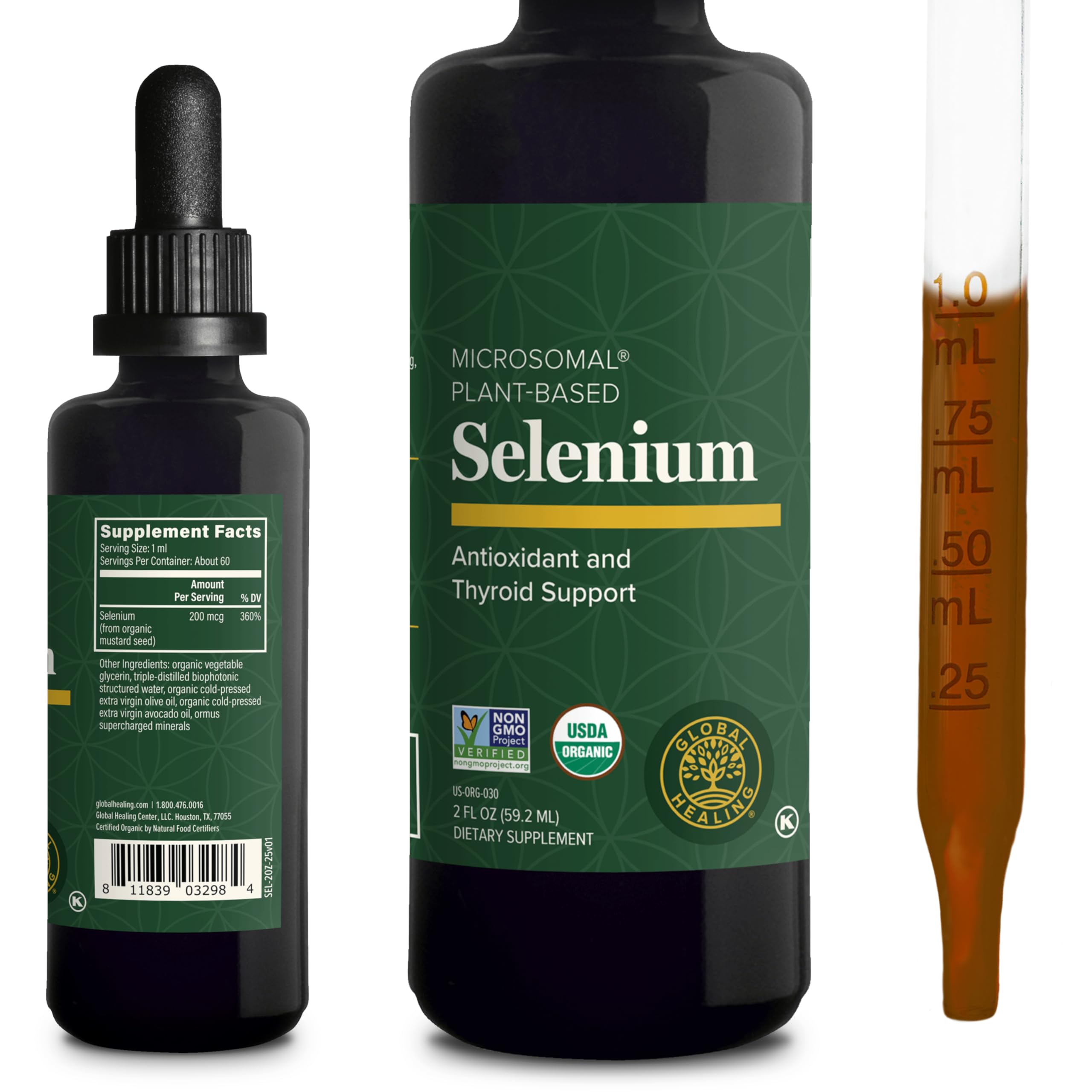 Global Healing Center Selenium Drops Organic Non-GMO

