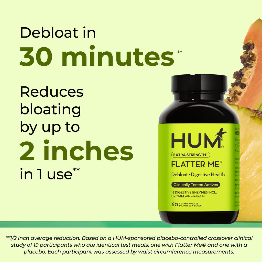 HUM Flatter Me Digestive Enzymes for Debloating and Digestion

